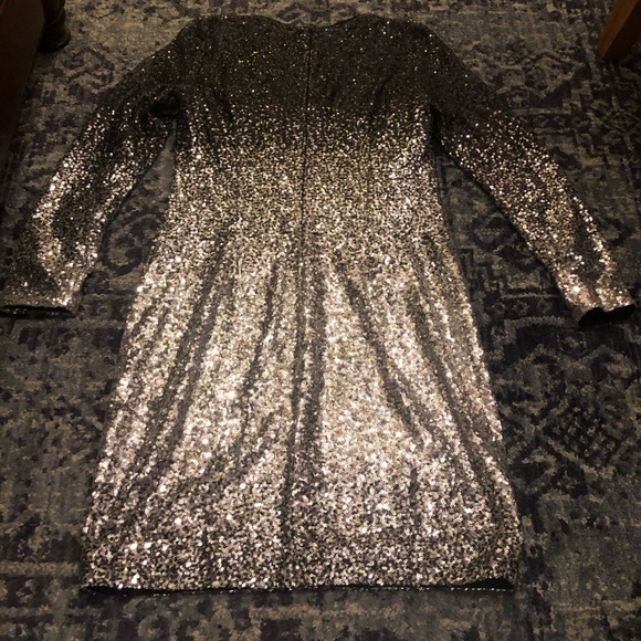 Maia Ombre Long Sleeve Sequin Sheath Dress - Picture 3 of 8
